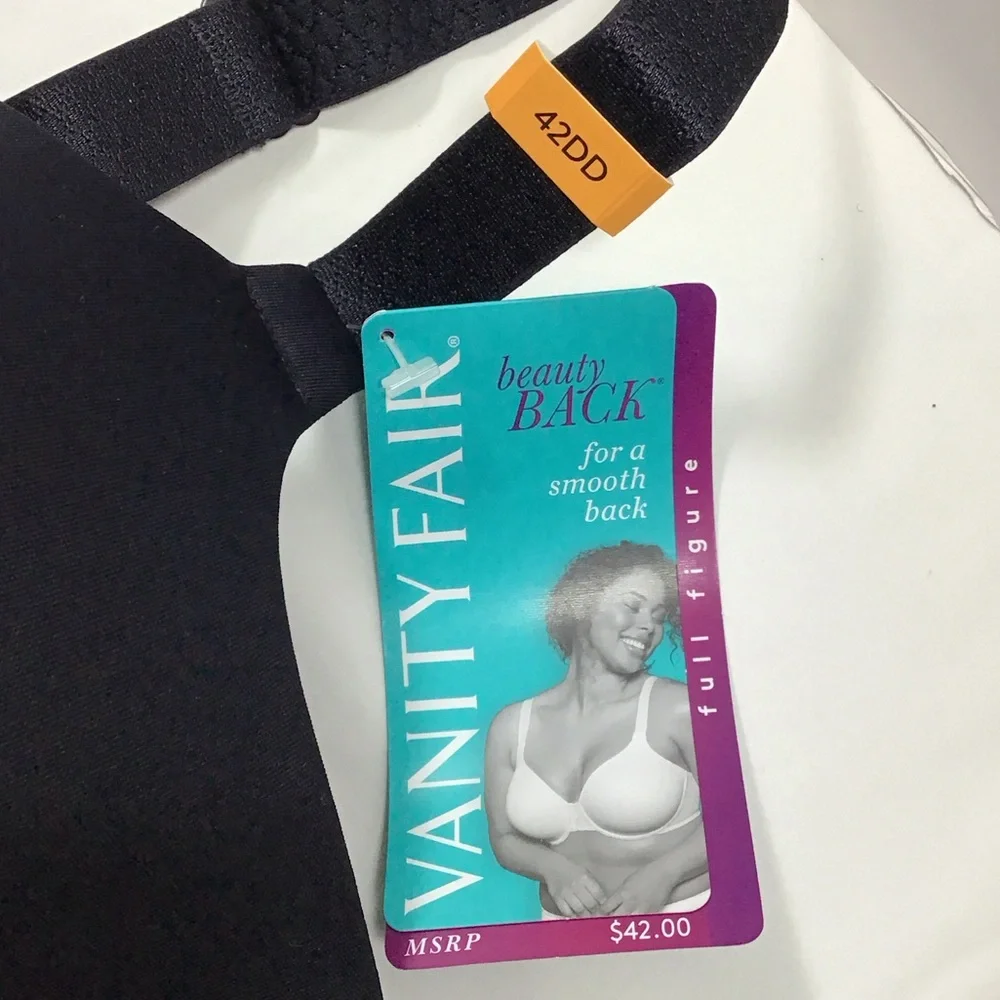 Vanity Fair Beauty Back Elegant Black Underwire Bra 42DD NWT